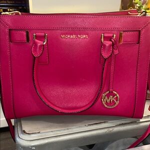 Michael Kors Pink Saffiano Leather Satchel
